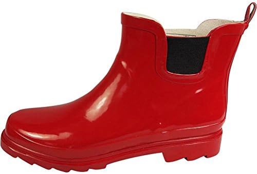 NORTYClassic Stylish Rain Boots for Women Water Resistant Waterproof Red One Size