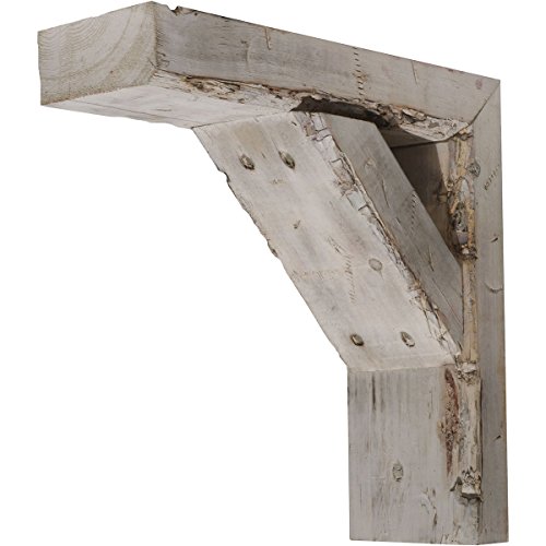 Ekena Millwork Bktb03X10X10Trwh-Case-2 Vintage Farmhouse Bracket, Barnwood Decor Collection, 3 1/2"W X 10"D X 10"H, Chalk Dust White, 2 Pack #TOP6