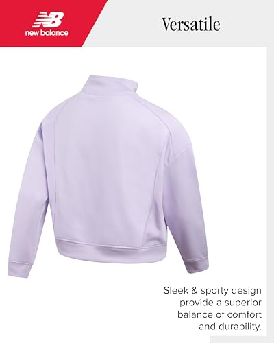 Image of New Balance Girls Skorts Set - 2 Piece Soft Quarter Zip Fleece Pullover & Skirts with Short for Girls Activewear Set (7-12)