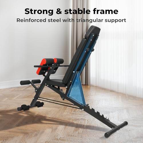 Centra Adjustable Weight Bench for Home Gym, 660LB/300KG Hyperextension Roman Chair with 8 Backrest & 4 Leg Positions, Heavy Duty FID Bench for Full Body Strength Training - Image 6