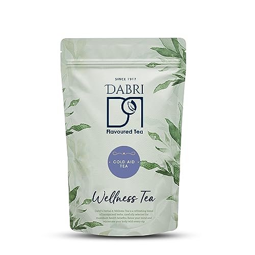 Image of Dabri Cold Aid Herbal Wellness Tea 100gm Pouch|Rich in Antioxidants|Powerful Herbal Blend for Cough,Cold & Sore Throat Relief|Eases Nasal Congestion,Reduces Inflammation|Breathe Easy & Naturally Heal
