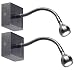 Produktbild Lunartec Schwanenhals-Lampe LED: 2er-Set LED-Bett- & Lese-Leuchten mit Schwanenhals, Wandmontage, 1W (LED-Bettlampe mit Schwanenhals)