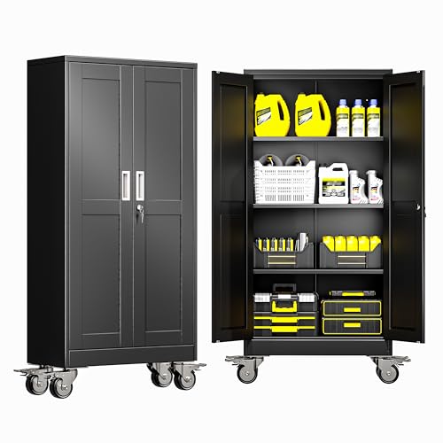 GAIOUS 61 Tall Lockable Metal Garage Storage Cabinet