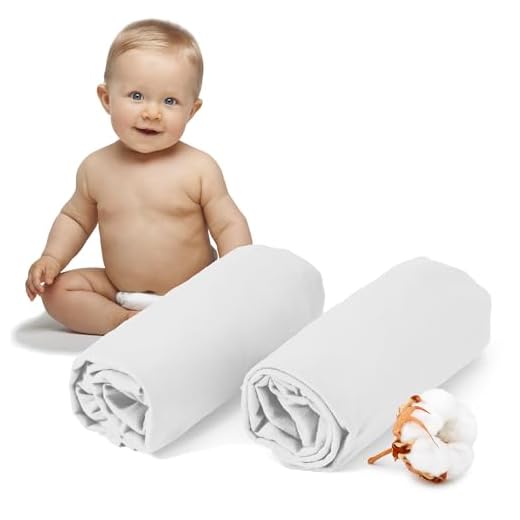 Dreamzie - 2er-Set Spannbettlaken 40x80 cm - Oeko-Tex Zertifiziert, 100% Baumwolle, atmungsaktives Spannbetttuch Jersey Baby, 150 g/m² - Weiß