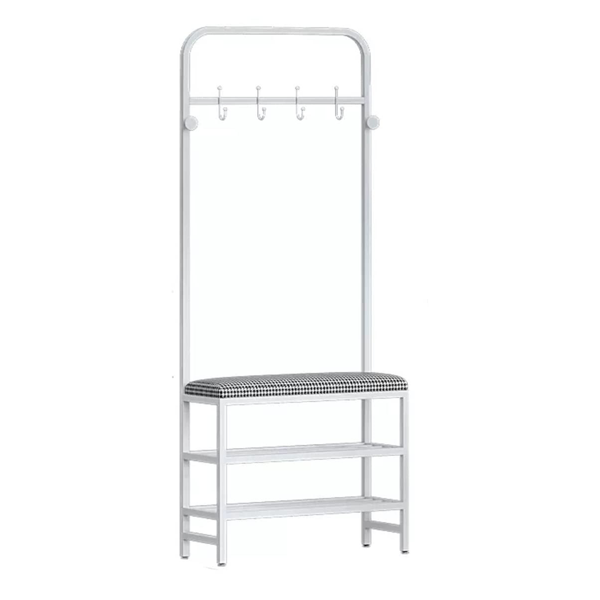 Porte-chaussures et porte-manteaux 3 en 1 blanc avec banc d'entrée durable
