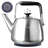 SADOMAIN Tea Kettle, Whistling Stovetop Tea Kettle, Large Capacity Teapot Suits for All Heat Source, Professional Fast Heat Technique Teapot with Thick Body and Bottom, Durable and Sturdy Tea Pot