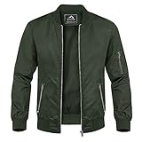 MAGCOMSEN Fliegerjacke Herren Bomberjacke Leicht Übergangsjacke Baseball Jacke Militär Pilotenjacke Blouson Wasserdicht Arbeitsjacke Outdoor Kletterjacke Armeegrün M