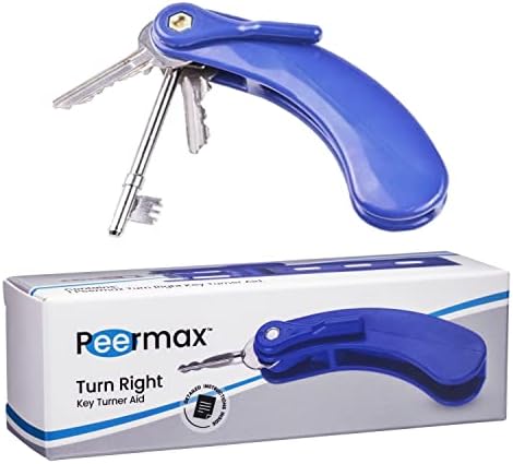 Peermax Turn Right Key Turner Aid for People with Arthritis or weak Hand Grip | Assist Devices for Elderly and Seniors Key Holder Tools for Hands | aids for Disabled or Handicapped | fits 3 Keys (1)