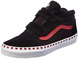 Parte superior media Vans Ward Mid V-Velcro, Zapatillas Niñas, Negro (Heart Foxing/Black/White), 35 EU