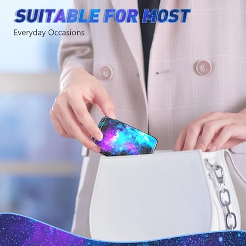 Stylish Mini RFID Blocking Aluminum Card Wallet - Secure Slim Business Card Holder for Men and Women, Nebula Galaxy Design - Image 7