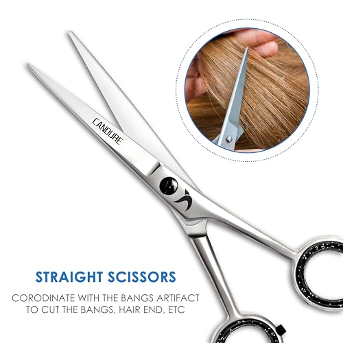 Candure Hairdressing Barber Hair Scissor for Professional 6.5 inch Hairdressers Barbers Stainless Steel Hair Cutting Shears - for Salon Barbers, Men, Women, Children and Adults (Japanese, 6.5") - Image 3