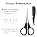 2 Pack Men's Beard & Mustache Scissors & Mini Comb Trimming Kit Black 4 inch