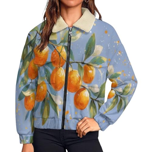 Veste polaire pour femme chaude veste d'hiver à motif bleu