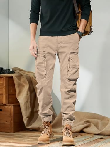 Image of Leriya Fashion Men's Cargo Pants with Pockets | Cotton Joggers for Men | 6 Pocket Jeans Pant | Casual Trousers for Men | Comfortable Casual Workwear Joggers