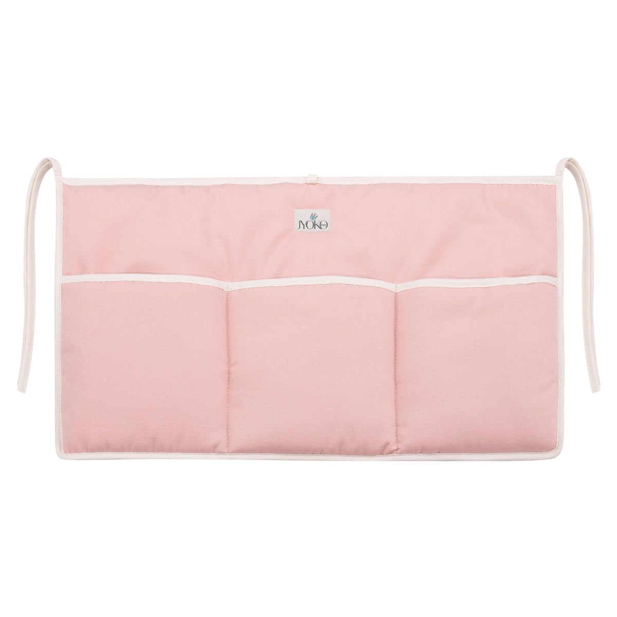 JYOKO KIDS Organizador de Bolsillos para Cuna, Almacenamiento Colgante de Algodón, Acolchado (Dusty Pink)