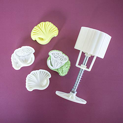 Cortador de biscoito de plástico Mooncake 50/65 g com 2 carimbos de chocolate prensado à mão