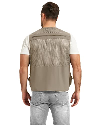 image for Flygo Men's Fishing Vest Utility Lightweight Outdoor Travel Safari Pho