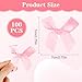 AOZUO Mini Satin Ribbon Bows (100pcs), 2.75in Pre-Tied Twist Ties for Gift Wrapping & Decorations - Perfect for Weddings, Parties, Christmas, Baby Showers (Pink)