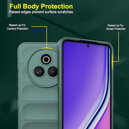 Image of Zapcase Back Case Cover for Realme P3 Pro 5G | Compatible for Realme P3 Pro 5G Back Cover | Liquid Silicon Magic Case with Camera Protection | Dark Green