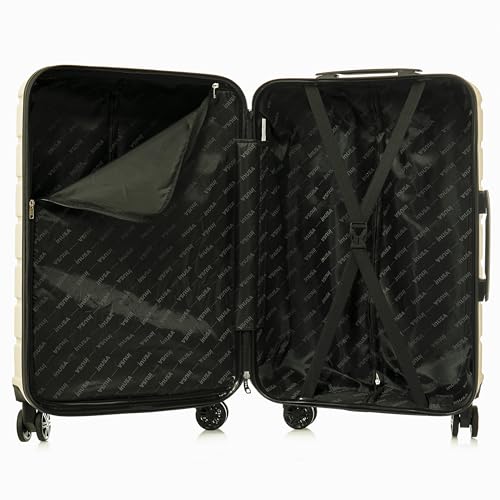 InUSA TREND Luggage with Spinner Wheels | Durable lightweight Hardside Suitcase, Travel bag with Handle and Trolley, 24-Inch Medium Checked luggage | Sand