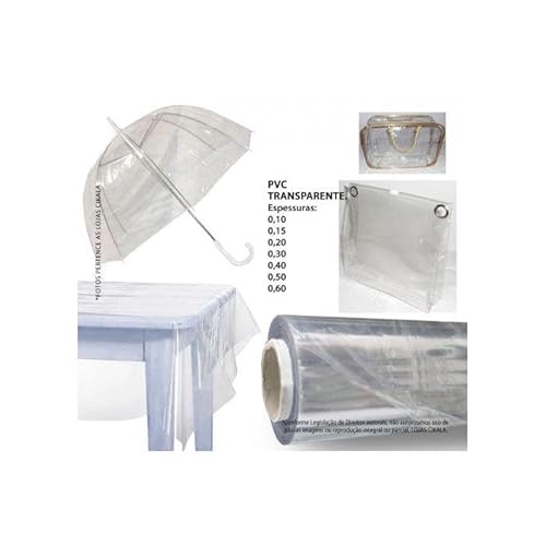 Plástico Pvc Transparente 0.40 Mm 1.40x15 Metros Com Papel