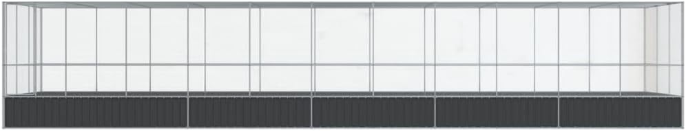 Outdoor Aviary with Extension, Large Pigeon Cage with Lockable Door, Steel Bird Cage Bird House, Parrot Cage Bird Aviary for Outdoor, 448.4"x120.9"x83.5" Steel,-310