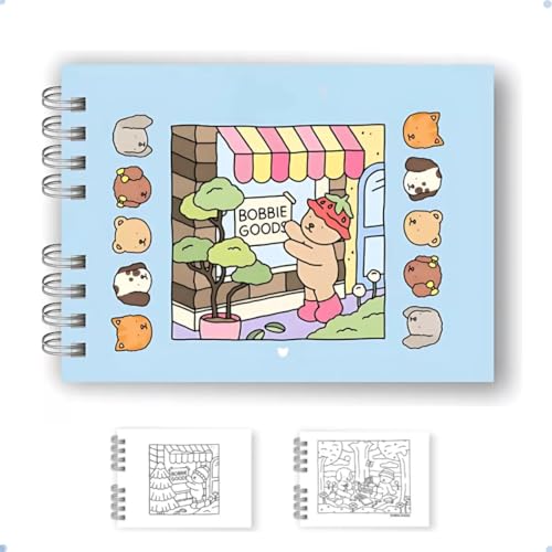 Livro De Colorir Bobbie Goods Capa Dura 50 Páginas Desenhos Folha A5 180 Gramas (AZUL)