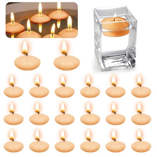Velas flotantes de color naranja, 20 unidades, velas flotantes, velas flotantes, velas flotantes sin perfumar, velas de té para piscina de boda, baño de San Valentín, decoración navideña