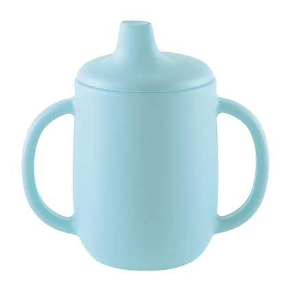 Hopop Sipper Cup with Spout & Straw | 3 in 1 Silicone Sipper Cup with Spout & Straw | Baby Trainer Sipper | Dual Handle | Spill Proof Sippy Cup for Infants & Toddlers | 210 ml (HP-3010B-BLUE)