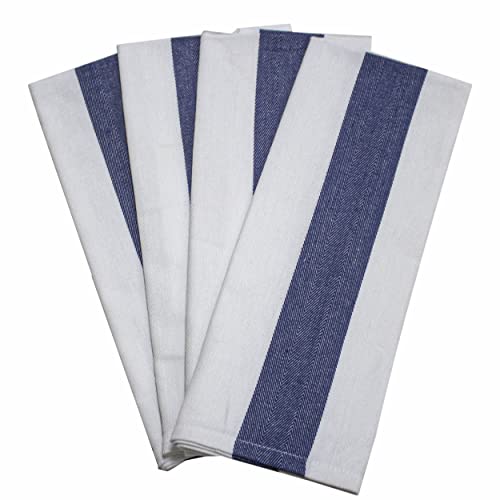 Amazon brand - Umi Herringbone Kitchen Dish Towels(16"x26",4-Pack, Blue)