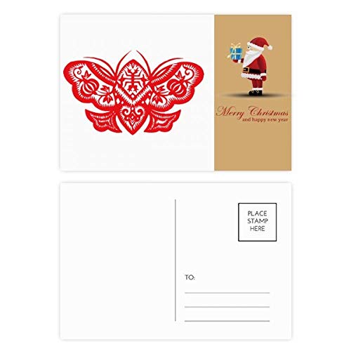 Cartes postales de Père Noël rouge traditionnel lot de 20 à glisser sous le sapin