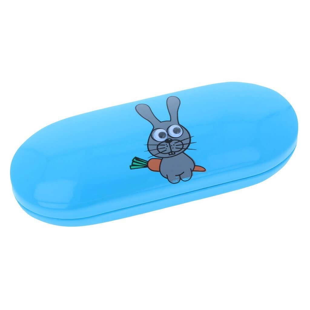 Brillenetui"Wackelaugen" in verschiedenen Farben (Hase blau)