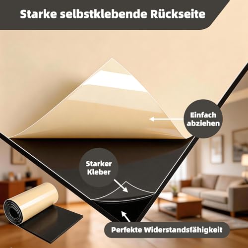 Dshunnc Schaumstoffplatte Schaumstoff Selbstklebend 300mm x 1.5mm x 2m Schaumstoffrolle Neopren Multifunktionale Dämmmatte Selbstklebend für Dichtungen Rutschfest Isolierung Stoßdämpfung Akustikmatte