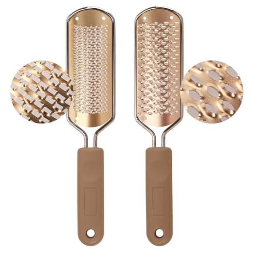2 Pack Foot File & Rasp Callus Remover - Stainless Steel Coarse & Fine Scraper for Dry/Wet Feet, Professional Dead Skin Scrubber & Cracked Heel Care