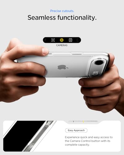 Image of Spigen for iPhone Air Case, Ultra Hybrid [TPU Covered Camera Control] [Anti-Yellowing] [No Magnet Ring] - Crystal Clear