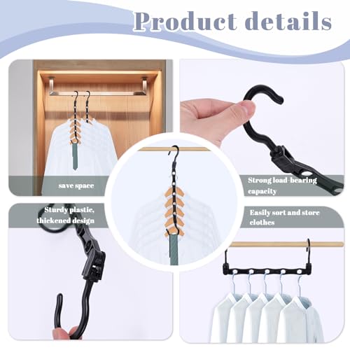 image for MCPINKY 20PCS Space Saving Hangers, Magic Hangers 5 Holes Sturdy Casca