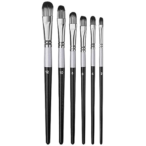 6Pcs Filbert Paint Brushes Set for Artists Cover