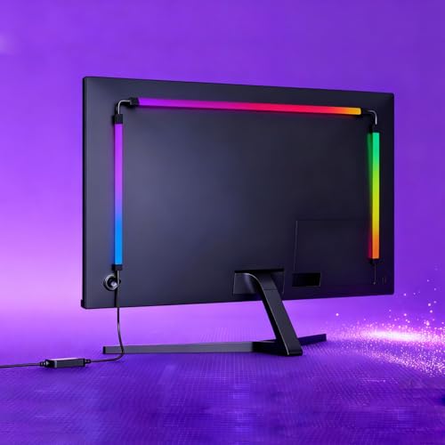 Dcaiccee Computer Monitor Backlight LED Light Bar/RGB is Synchronized with Screen Colors and Music.Use for Indoor Games Movies Music etc,USB Powered,Software/Key can Switch The Light Mode（27inch）