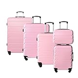 MODELISA - Maleta De Viaje ABS Rígida con 4 Ruedas Giratorias Equipaje (Rosa, Set De Maleta)