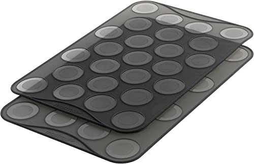 Mastrad Small Macaron Baking Sheet, 25 Ridge Mold Tray Mat, Flexible, Reusable, Non-Stick, Silicone, Heat-Resistant, Multi-Colour - F45514 #TOP5