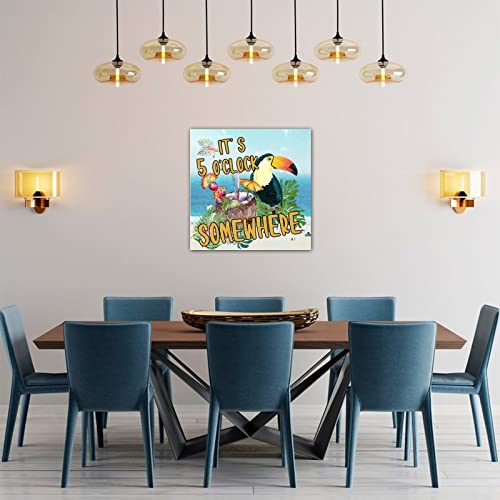 Panneau en bois It's 5 O'Clock Somewhere de décoration murale 40,6 cm - 5