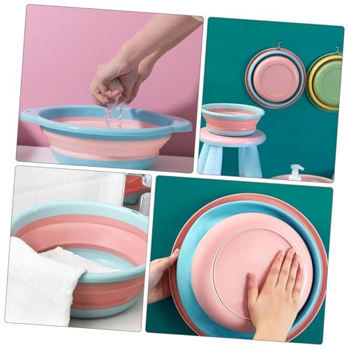 Balde plegable para pie impermeable rosa mediano miniatura 3