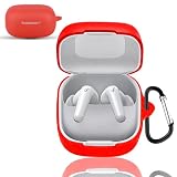 AIYYXX anker soundcore p31i ケース 対応 anker soundcore p31i 液状シリコン ケース 全面保護 落下防止 キズ防止 耐衝撃 装着充電可能 軽量小型 紛失防止 カラビナ付き カバー(レッド)