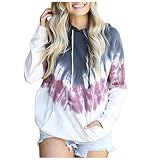 OIUHJN Strick Cardigan Damen Frauen Pouch Fashion-Lose mit Kapuze im Druck Fleeces Damen Elegant