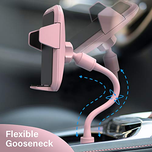 KLKE Car Phone Holder Cup Holder Phone Mount Universal Phone Holder for Car 360° Rotatable Cup Phone Holder for Car with Quick Release Landscape Portrait Mode for iPhone Samsung Galaxy LG -Pink - Thumbnail 2