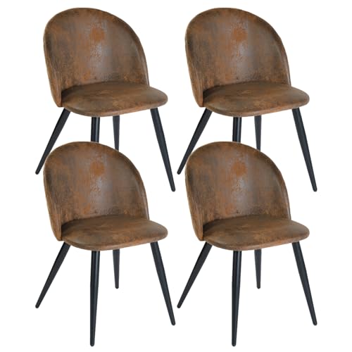 Songvas Lot de 4 Chaises de Salle à Manger, Suède Chaises avec Dossier, Chaises Longues de Style Scandinave, Pieds en Chêne, conviennent à Salle à Manger, Salon et...