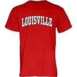 Blue 84 Men's Louisville Cardinals Arching Team Color Short Sleeve T Shirt, Louisville Cardinals Red, Small