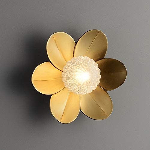 Applique murale H65 Pure Copper Lotus, applique murale de style classique traditionnel - Applique murale de style oriental zen pour couloirs, escaliers, luminaire de chevet de chambre - Prise G9, doré