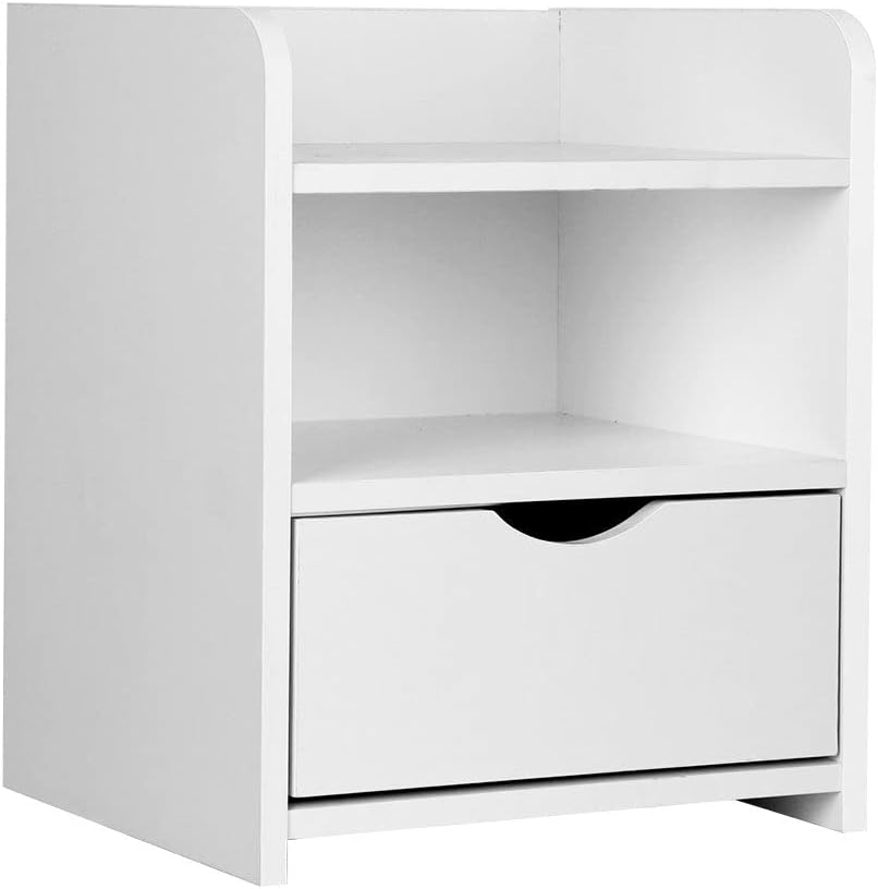 Artiss Bedside Table with Drawers and Layer, White Side Tables Storage