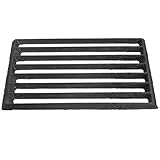 GARVALON Parrilla Metálica para Chimenea y Estufa de Leña Rejilla Reforzada de Hierro Fundido Resistente al Calor Color Negro Plateado Tamaño Rectangular 215 X 16 CM Accesorio para